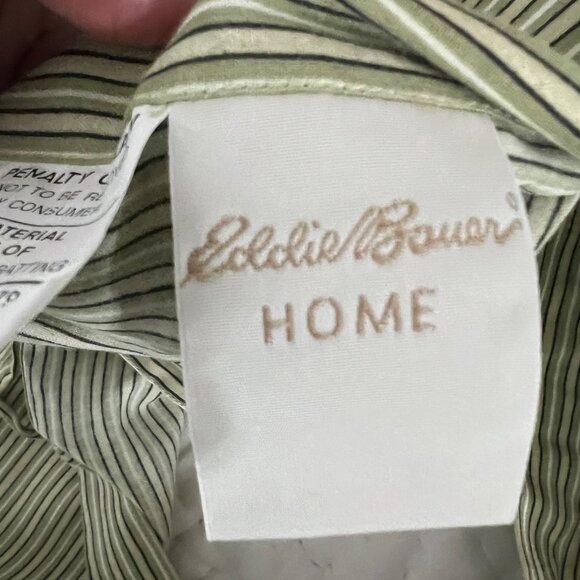 Eddie Bauer Quilted Cotton Rustic Pillow Sham Green Striped & Patterned Accent - Picture 2 of 10